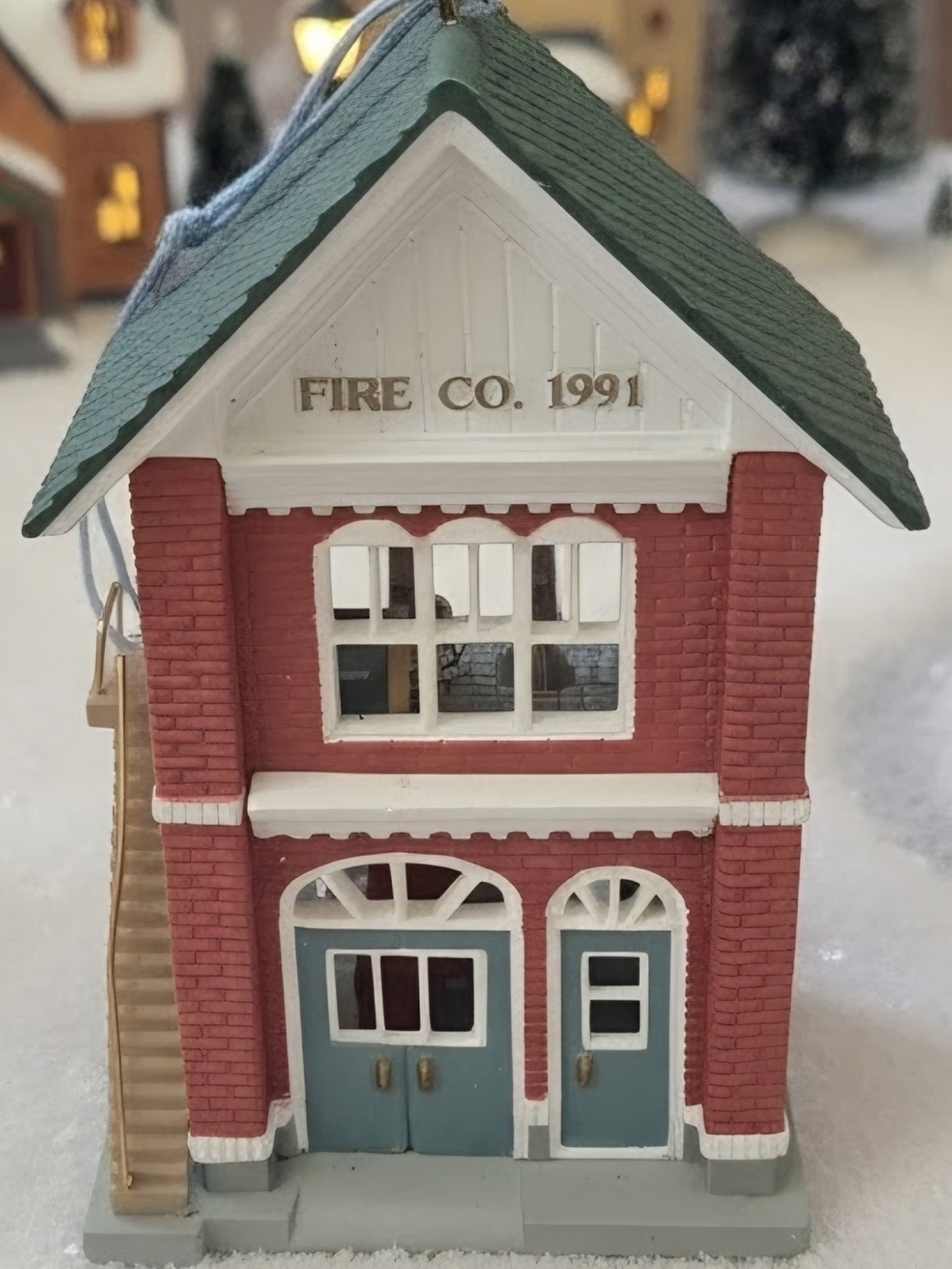 Vintage Hallmark Keepsake Ornament Fire Station 1991 Collectors Series #8 the li